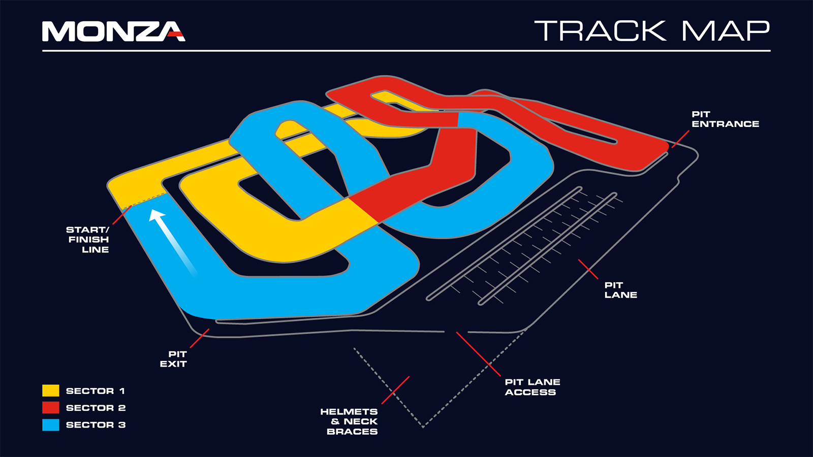 MONZA Track map with sectors